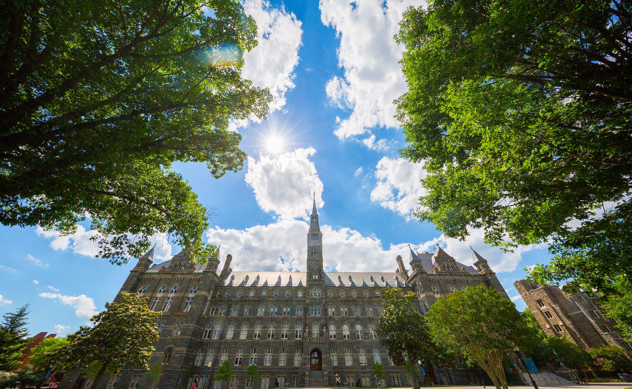 Healy Hall on a sunny day.